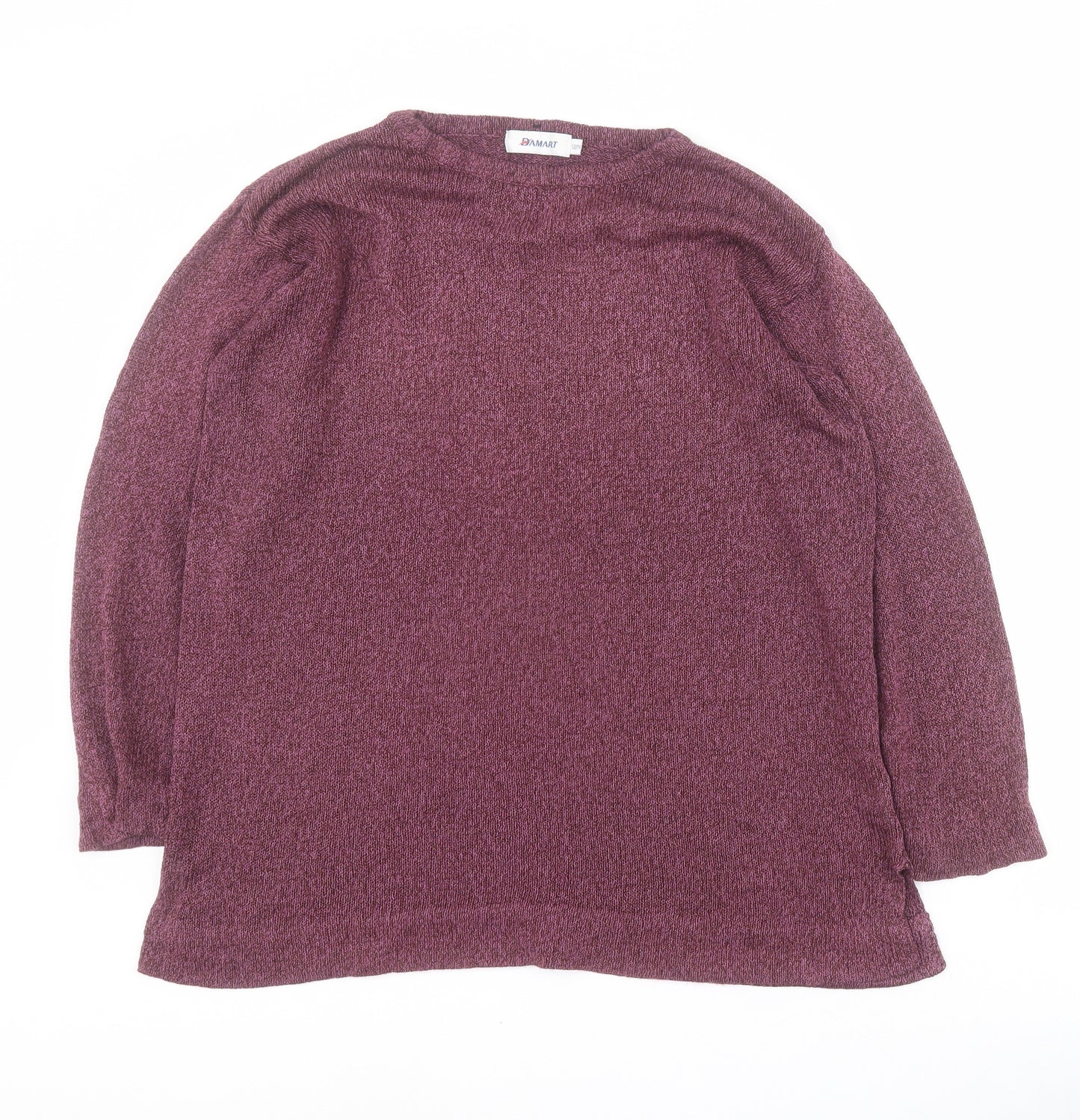 Damart Womens Purple Crew Neck  Acrylic Pullover Jumper Size 14