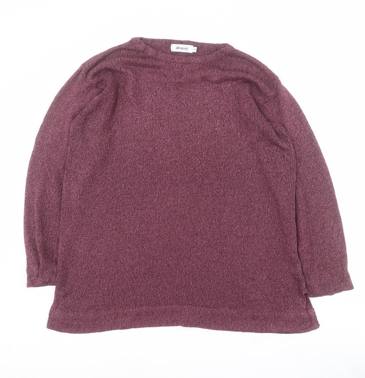 Damart Womens Purple Crew Neck  Acrylic Pullover Jumper Size 14
