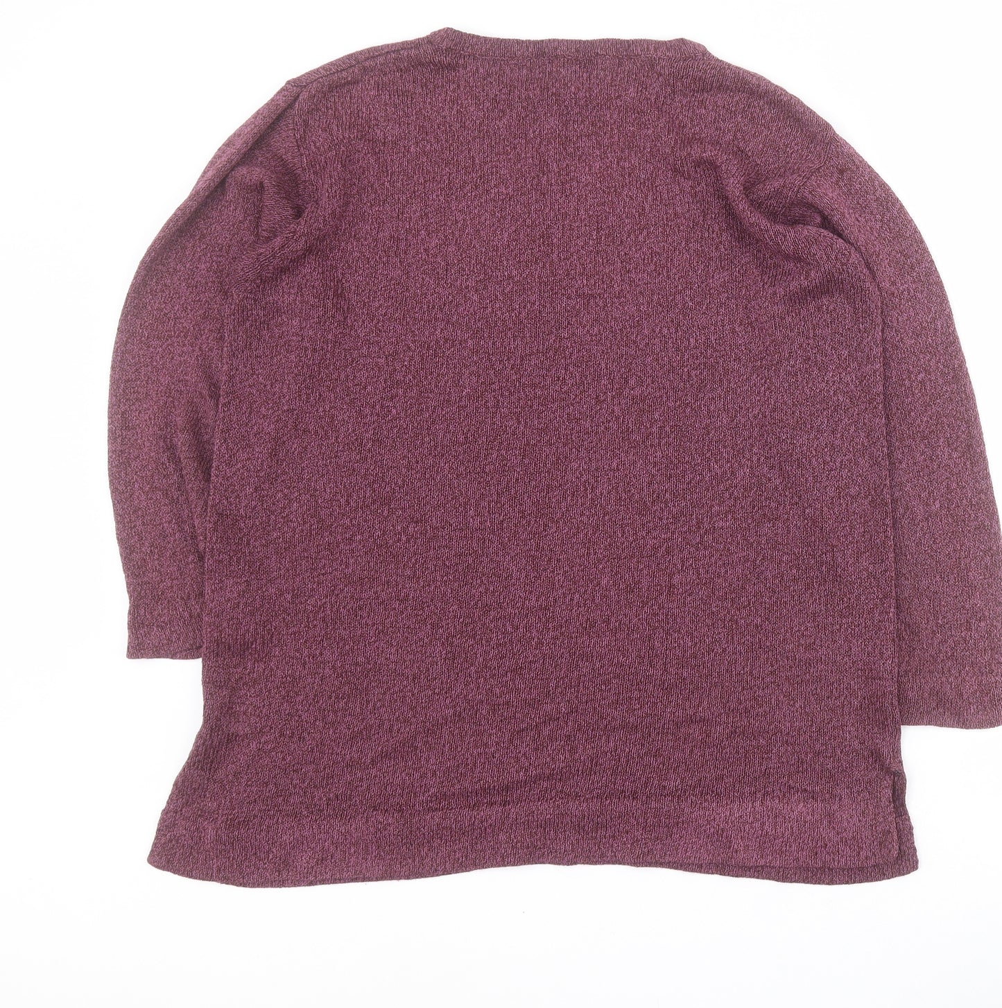 Damart Womens Purple Crew Neck  Acrylic Pullover Jumper Size 14