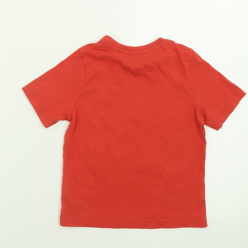 TU Boys Red  Cotton Basic T-Shirt Size 2 Years Crew Neck Pullover