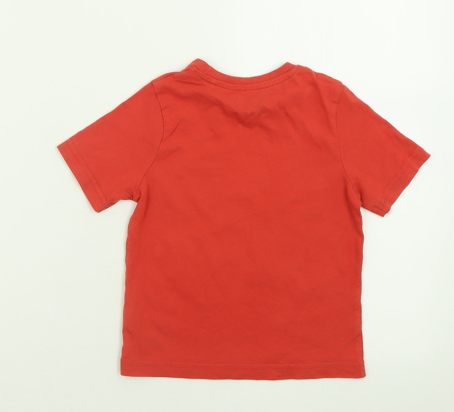 TU Boys Red  Cotton Basic T-Shirt Size 2 Years Crew Neck Pullover
