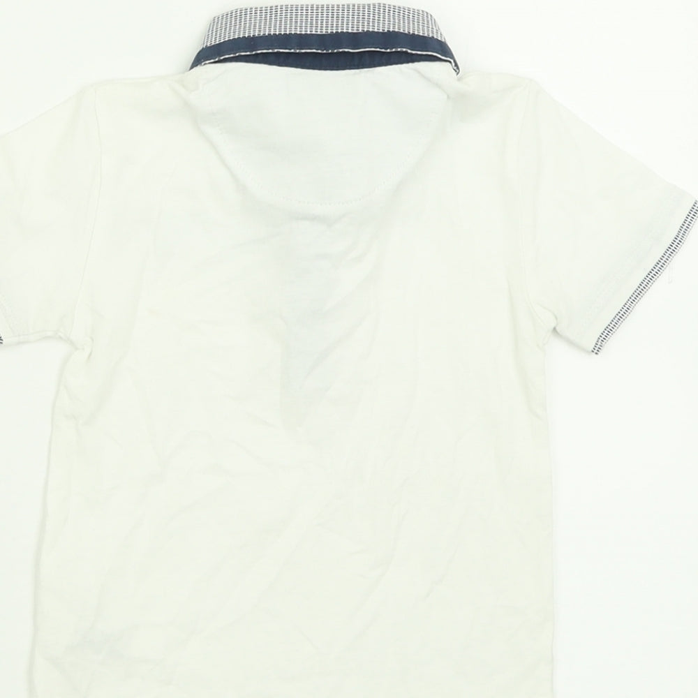 NEXT Boys White  Cotton Basic Polo Size 2 Years Collared Button
