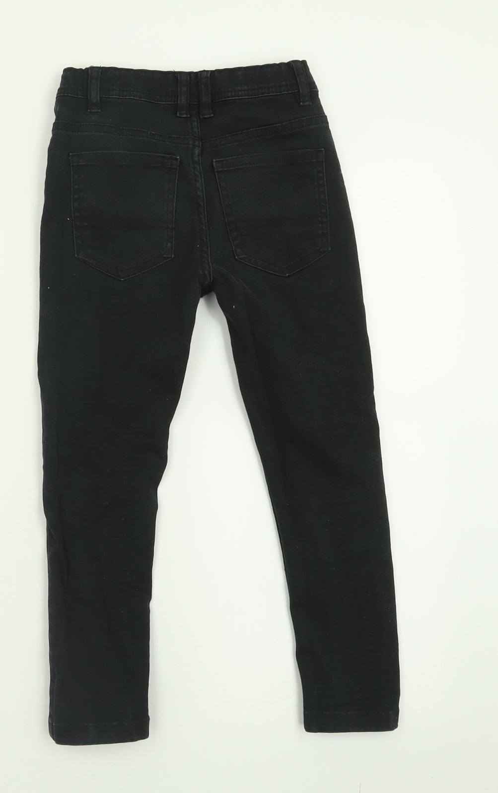 Denim & Co. Girls Black  Cotton Skinny Jeans Size 6-7 Years  Regular Button