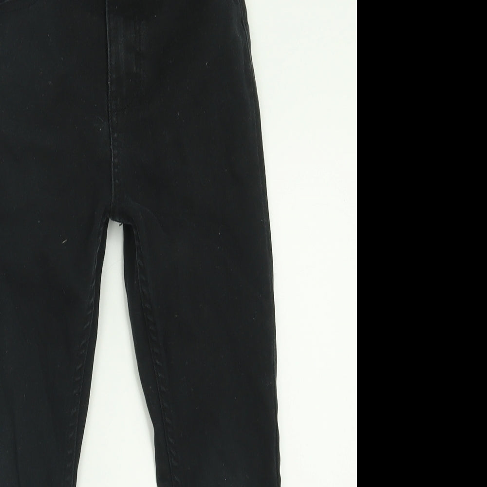 Denim & Co. Girls Black  Cotton Skinny Jeans Size 6-7 Years  Regular Button