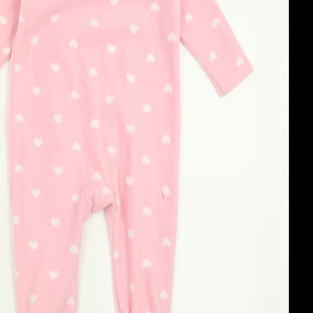 Dunnes Stores Girls Pink Geometric Polyester  One Piece Size 9-12 Months  Zip