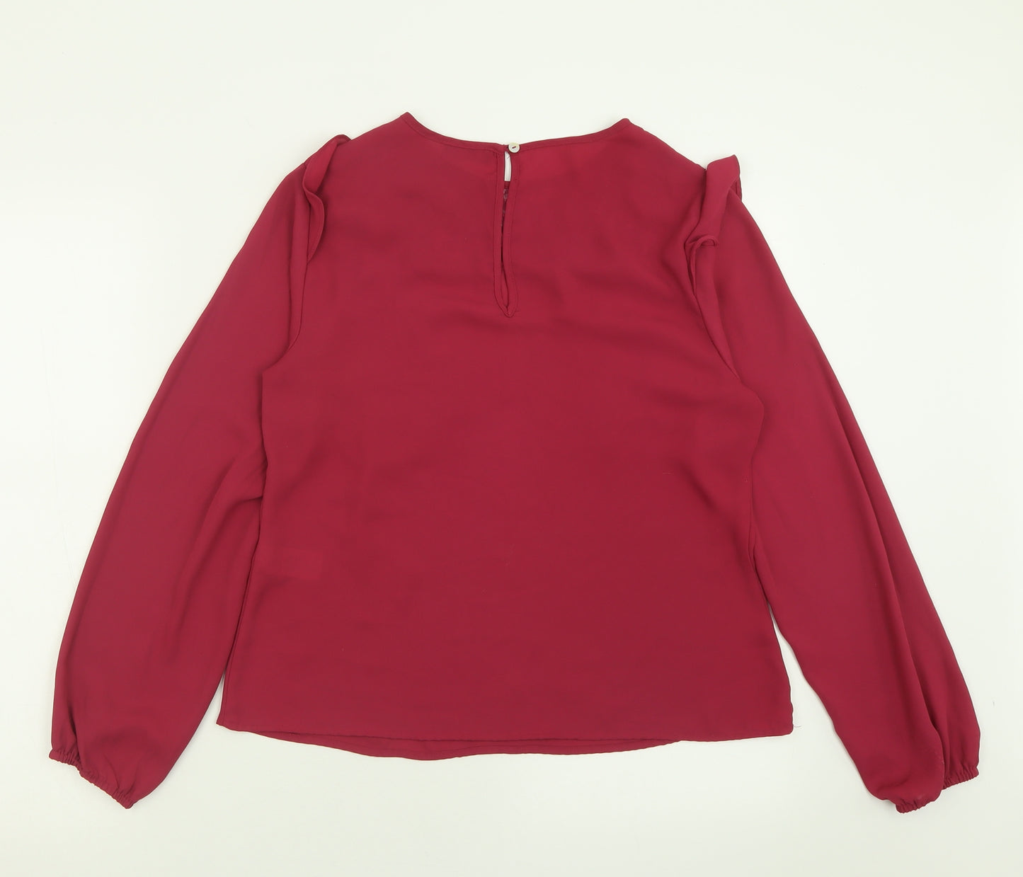 Papaya Womens Purple  Polyester Basic Blouse Size 10 Crew Neck