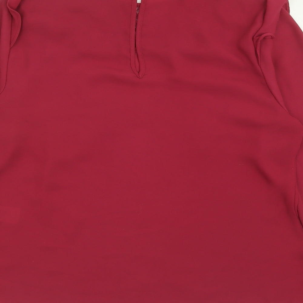 Papaya Womens Purple  Polyester Basic Blouse Size 10 Crew Neck
