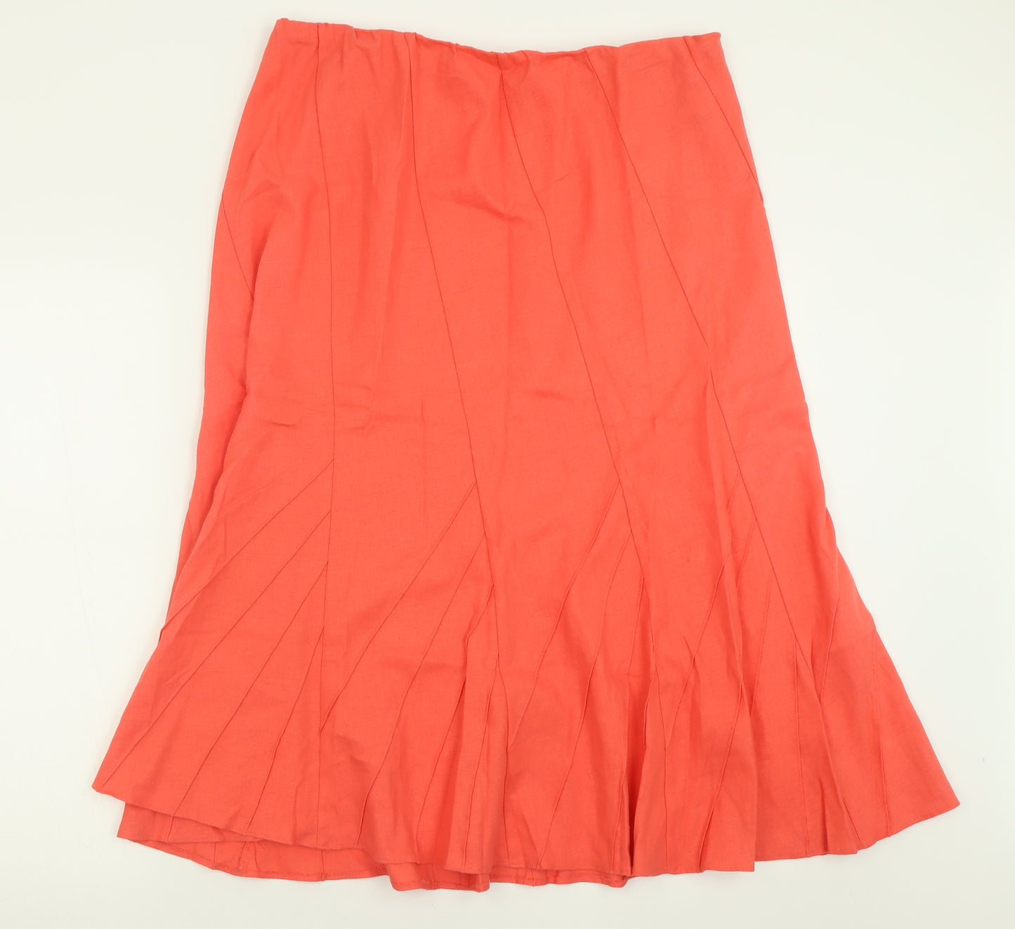 Marks and Spencer Womens Pink  Linen A-Line Skirt Size 18