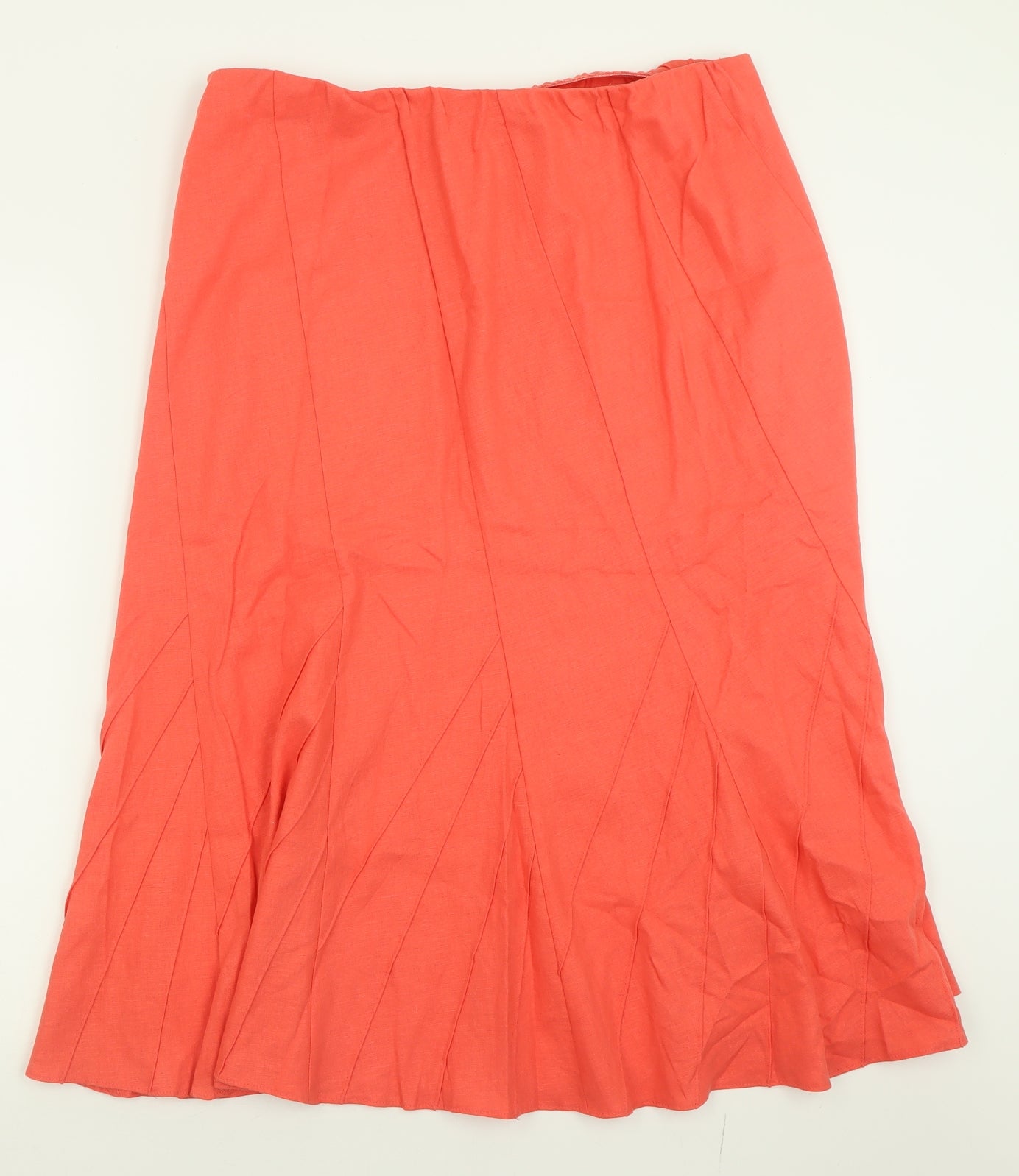 Marks and Spencer Womens Pink  Linen A-Line Skirt Size 18