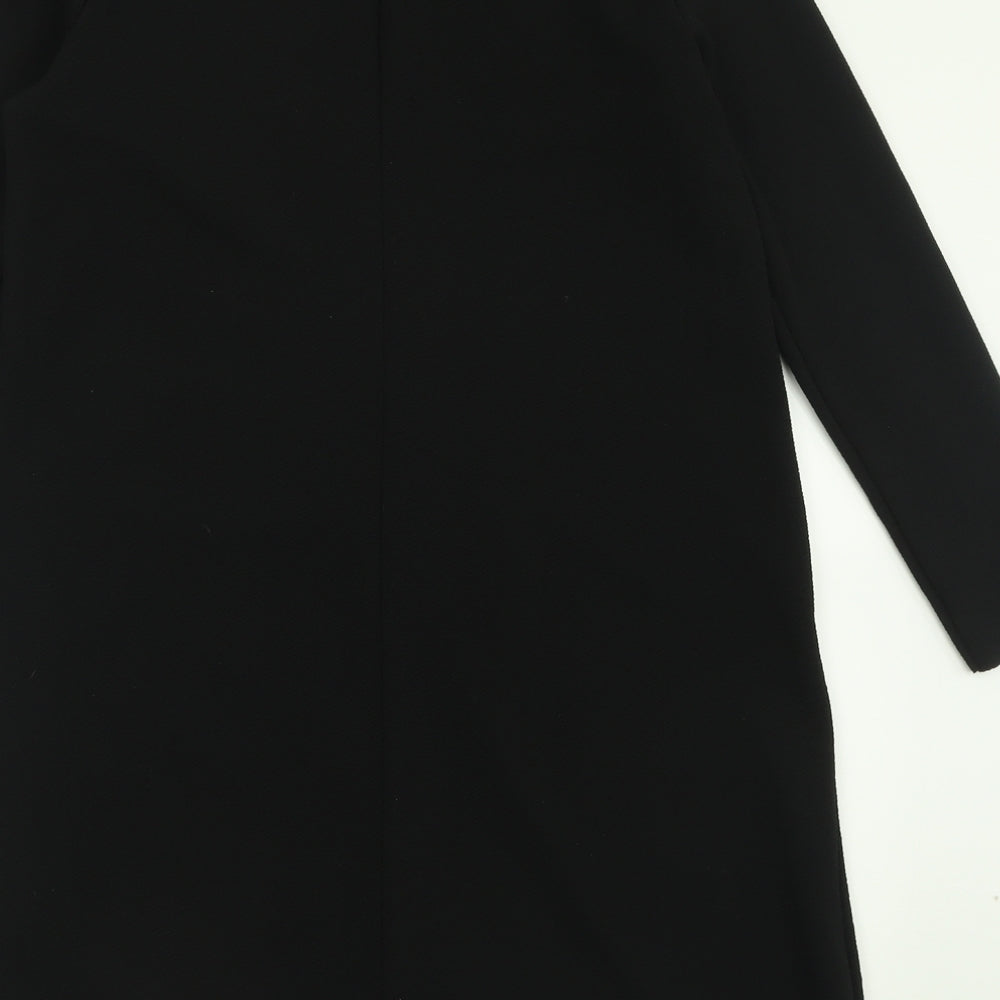 New Look Womens Black Floral Polyester A-Line  Size 10  Crew Neck Pullover