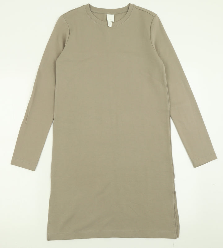 H&M Womens Green  Viscose Jumper Dress  Size XS  Crew Neck Pullover