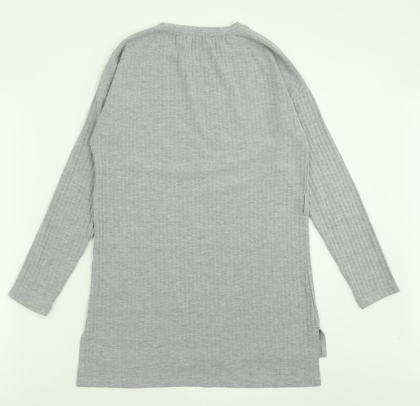 Papaya Womens Grey Crew Neck  Polyester Tunic Jumper Size 8