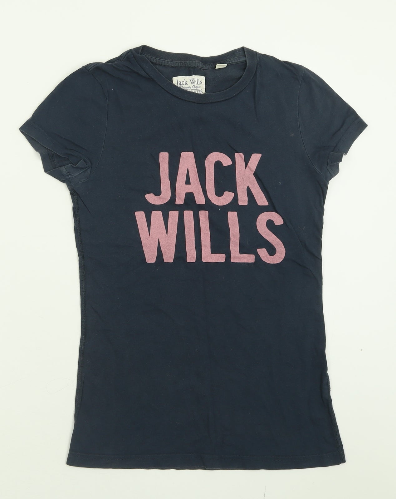 Jack Wills Womens Blue  Cotton Basic T-Shirt Size 8 Crew Neck