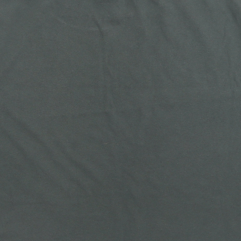 Topshop Womens Grey  Cotton Cropped T-Shirt Size M Crew Neck