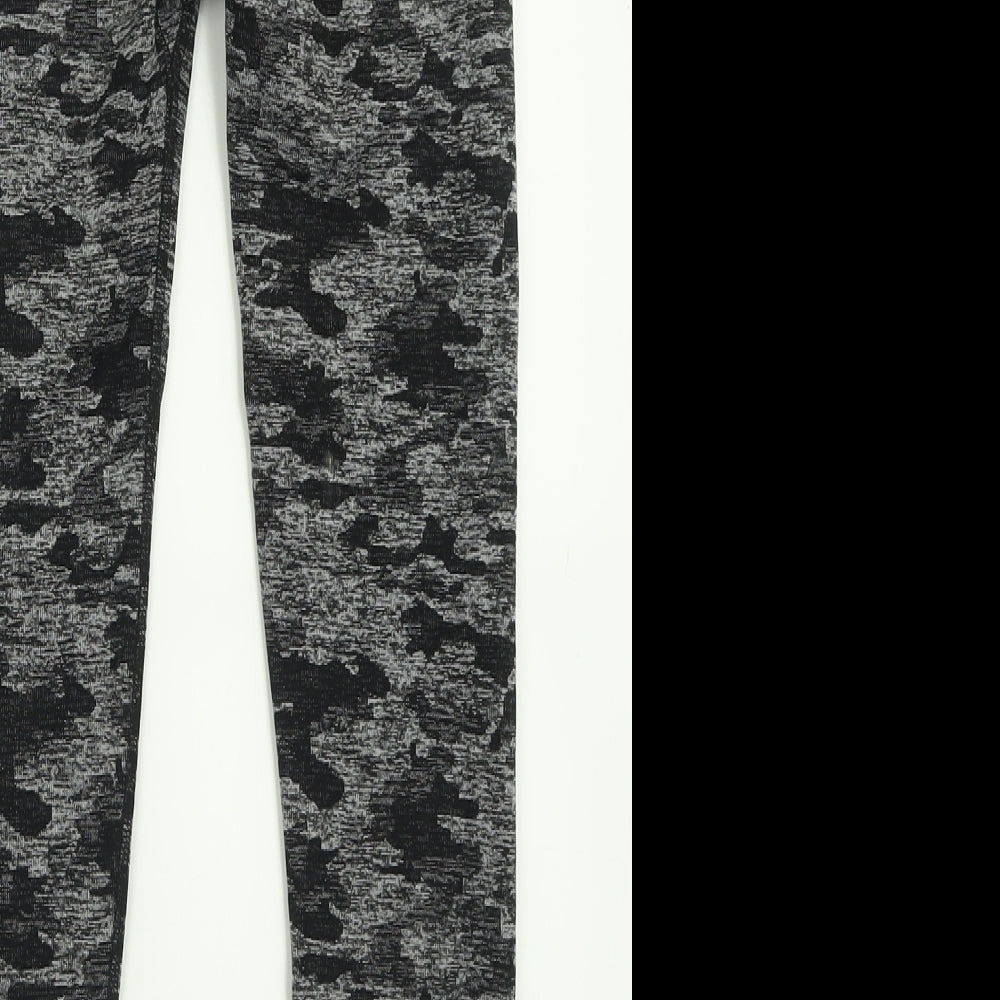 AYBL Womens Grey Camouflage Polyester Capri Leggings Size M L25 in
