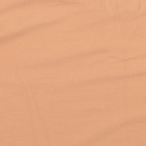 Topshop Womens Orange  Cotton Cropped T-Shirt Size 6 Crew Neck