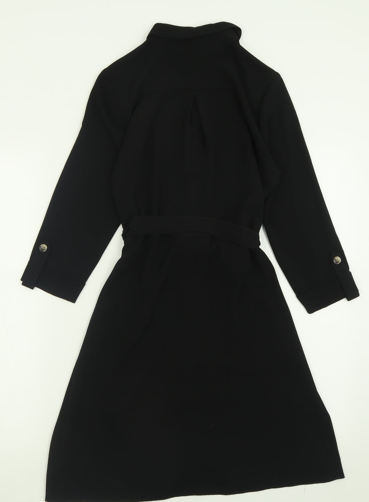 Matalan Womens Black  Polyester A-Line  Size 8  Collared Button