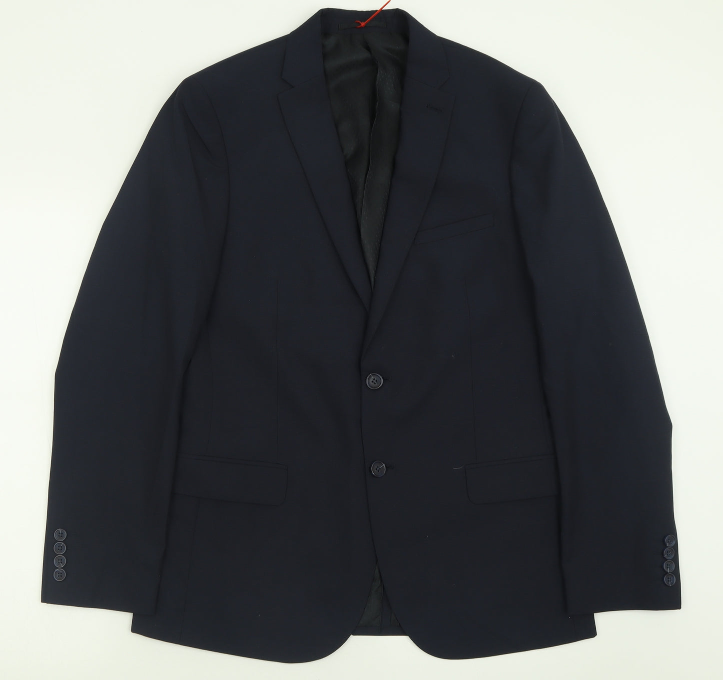TU Mens Blue  Polyester Jacket Suit Jacket Size 40