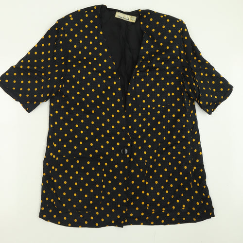 Anne Klein Womens Black Polka Dot  Jacket Blazer Size S  Button