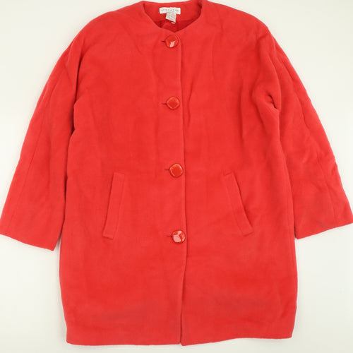 Synonyme Womens Red   Overcoat Coat Size 14  Button