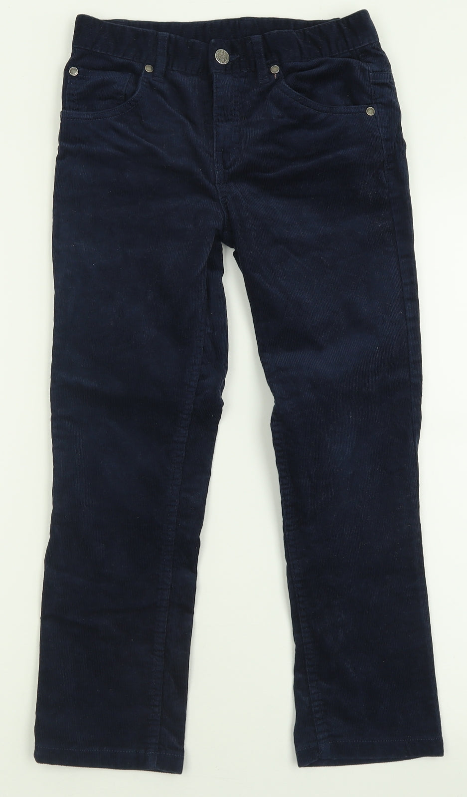 Marks and Spencer Boys Blue  Cotton Chino Trousers Size 8-9 Years  Regular Button