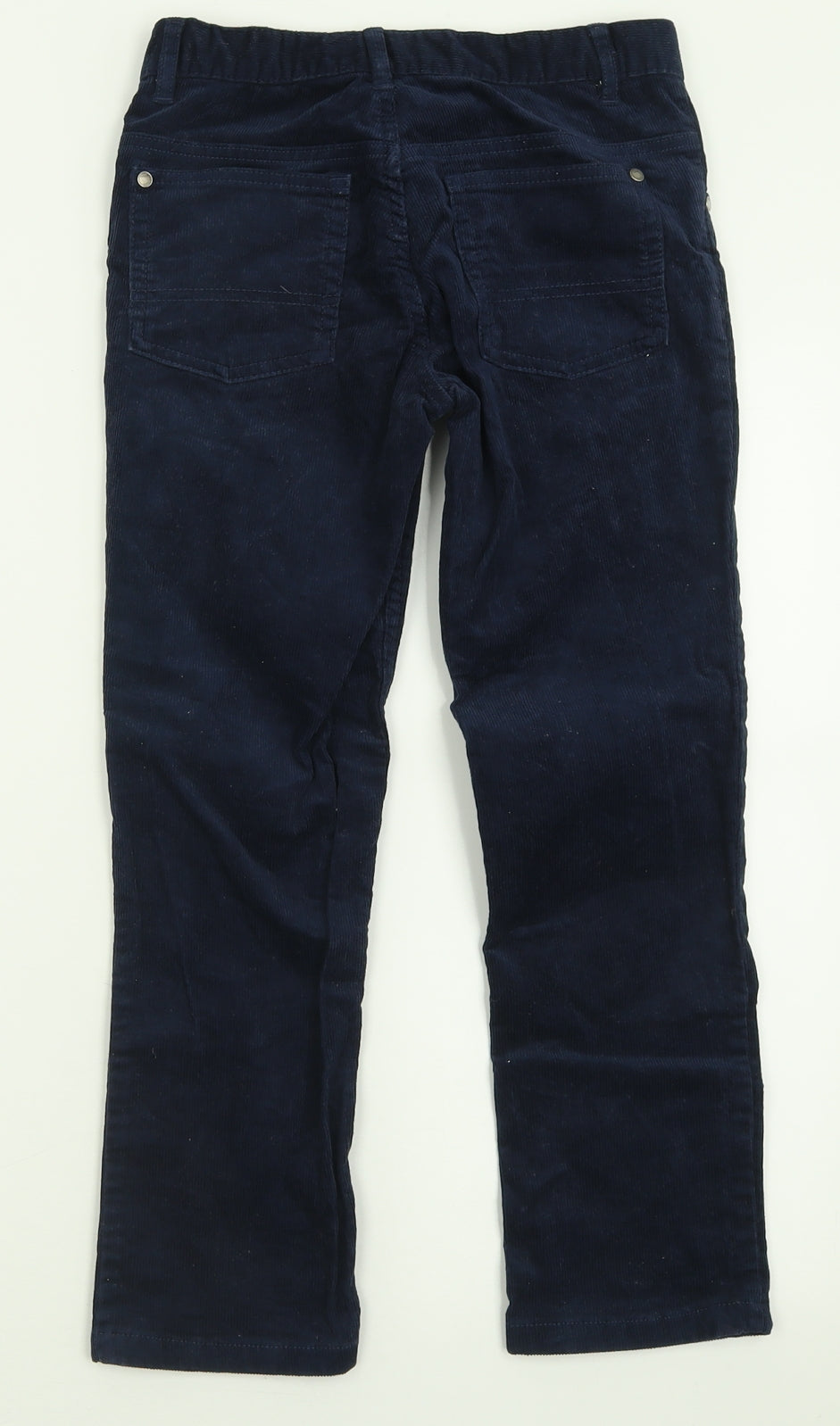 Marks and Spencer Boys Blue  Cotton Chino Trousers Size 8-9 Years  Regular Button