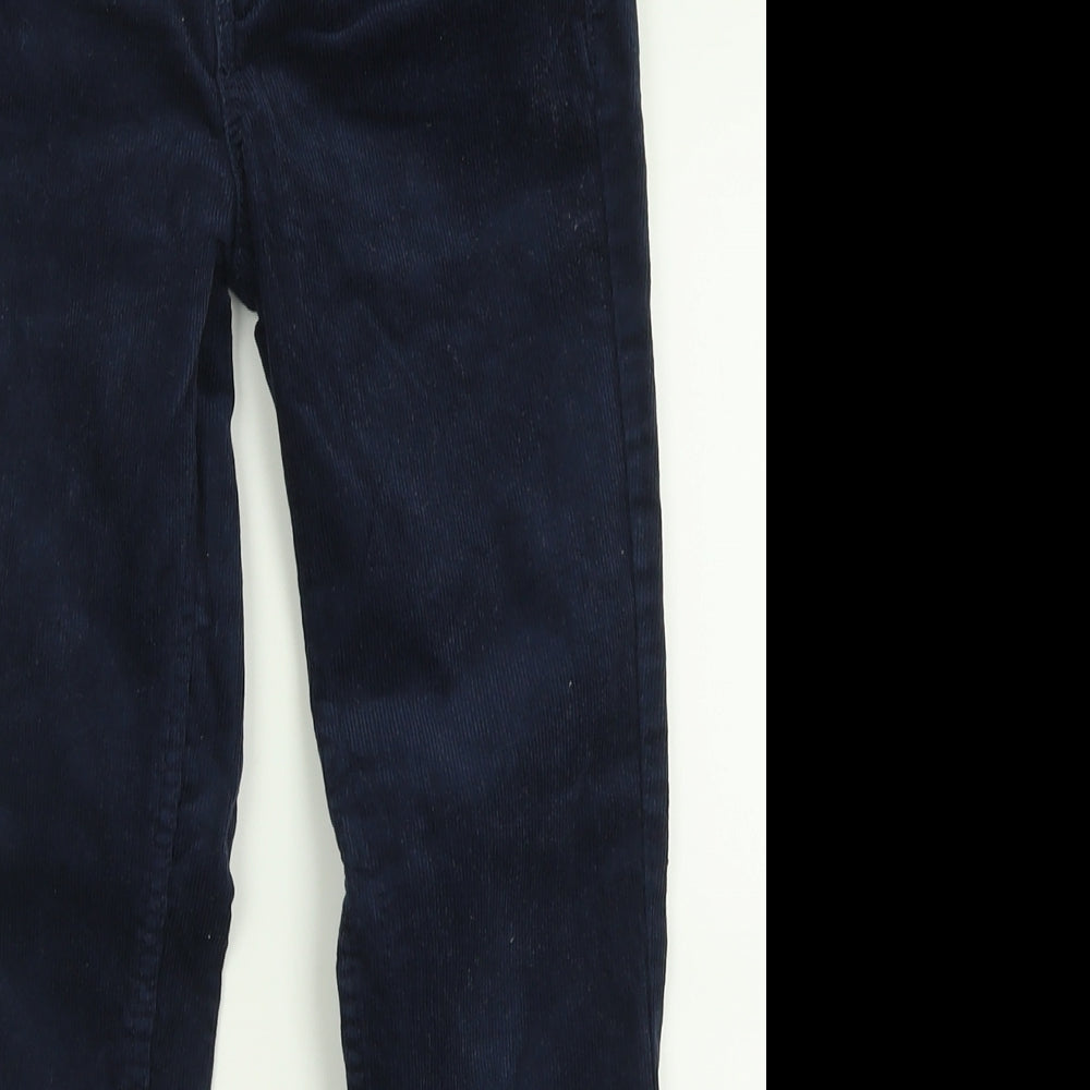Marks and Spencer Boys Blue  Cotton Chino Trousers Size 8-9 Years  Regular Button