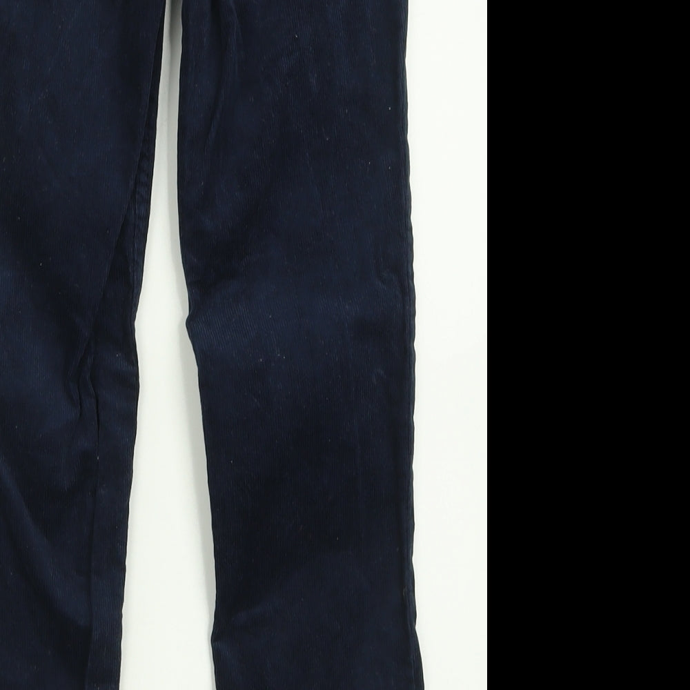 Marks and Spencer Boys Blue  Cotton Chino Trousers Size 8-9 Years  Regular Button