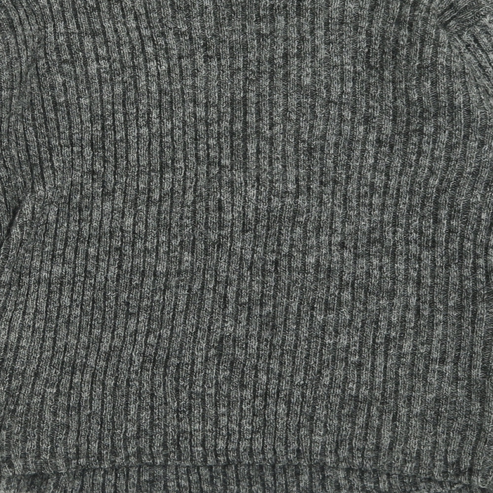 Pieces Womens Grey V-Neck  Acrylic Pullover Jumper Size S