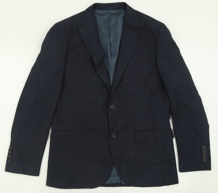 NEXT Mens Blue Polyester Jacket Suit Jacket Size 40