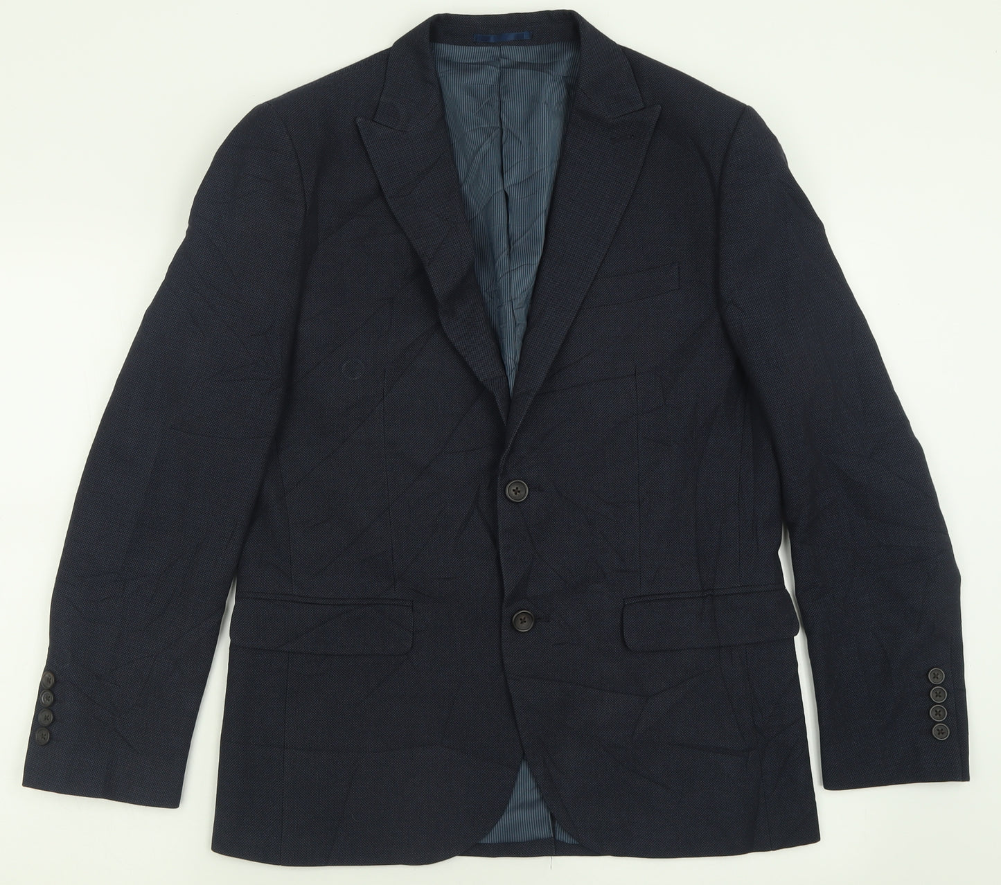 NEXT Mens Blue  Polyester Jacket Suit Jacket Size 40