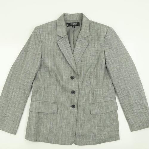 Kasper Womens Grey  Polyester Jacket Suit Jacket Size 12