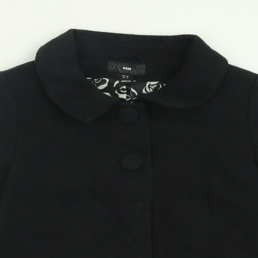 H&M Womens Black   Jacket Blazer Size 8  Button