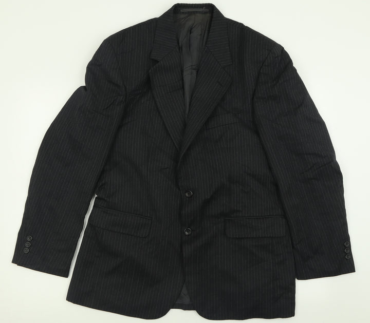 Debenhams Mens Black Striped Wool Jacket Suit Jacket Size 40