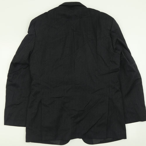 Debenhams Mens Black Striped Wool Jacket Suit Jacket Size 40