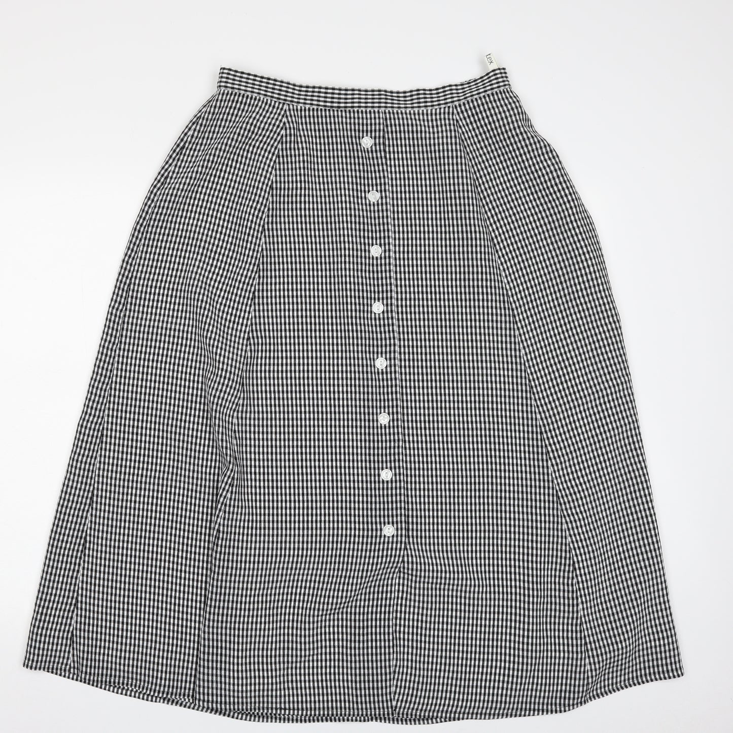 Eastex Womens Black Check Polyester A-Line Skirt Size 14   Zip
