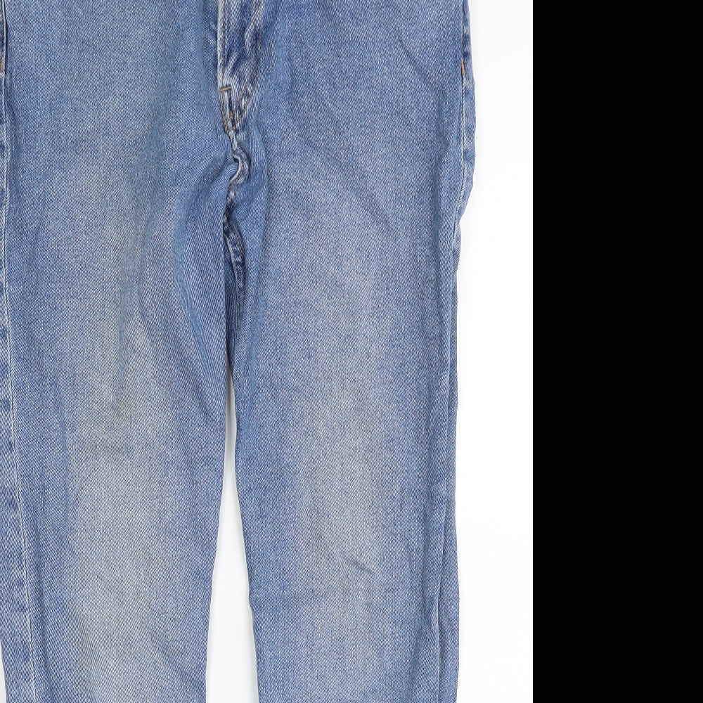 H&M Mens Blue  Cotton Straight Jeans Size 33 in L28 in Slim Zip