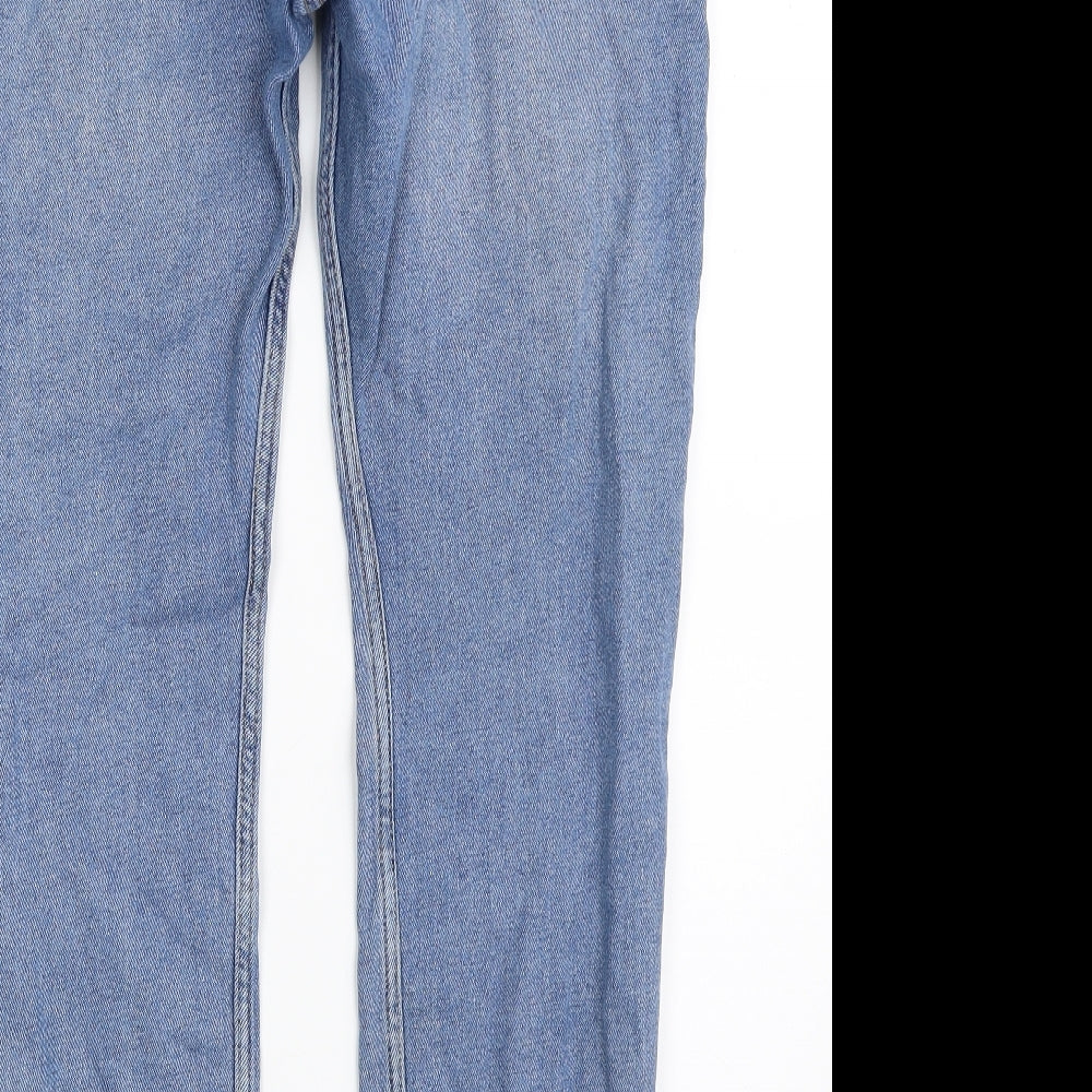 H&M Mens Blue  Cotton Straight Jeans Size 33 in L28 in Slim Zip