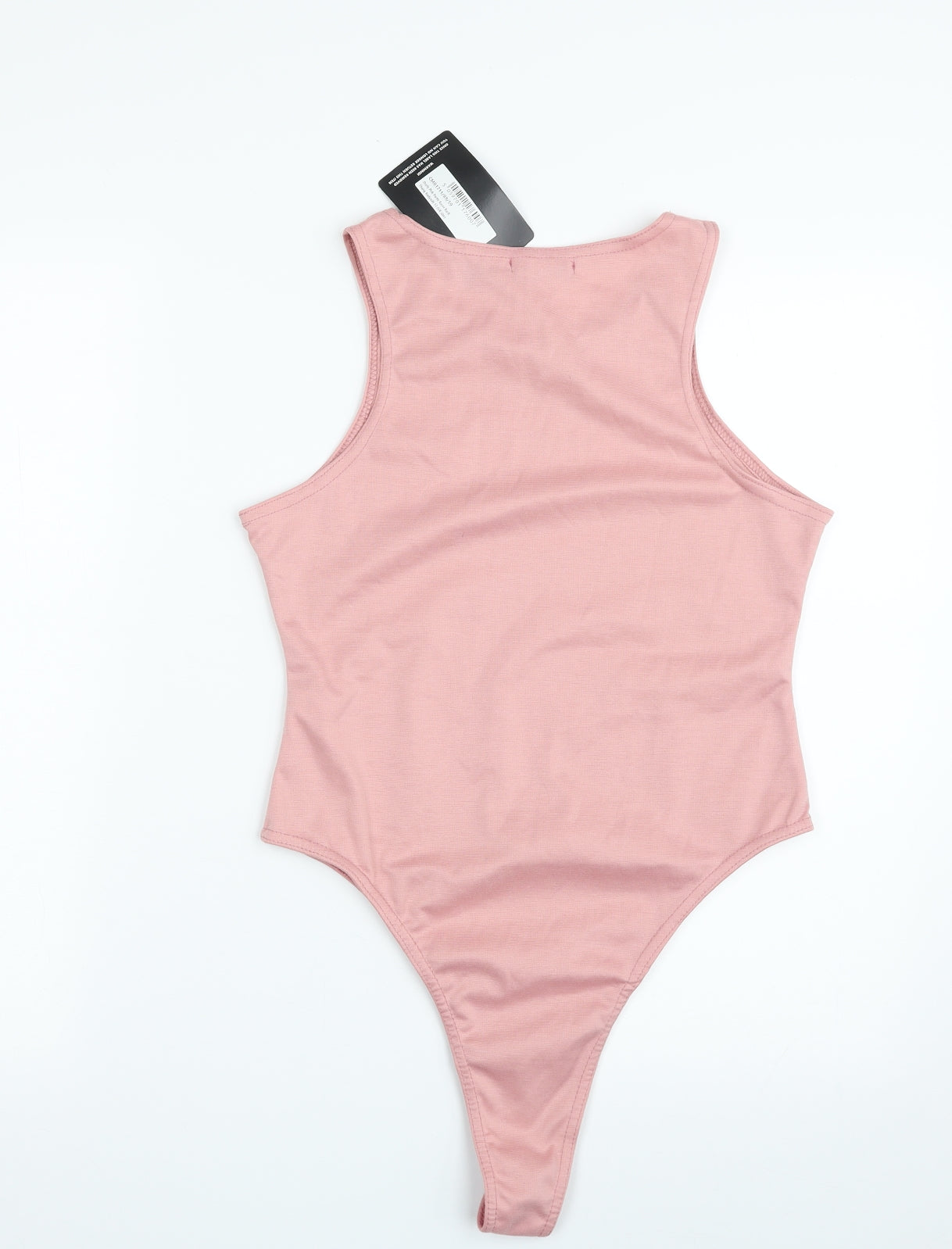 PRETTYLITTLETHING Womens Pink  Polyester Bodysuit One-Piece Size 12  Snap - Item Length -28in
