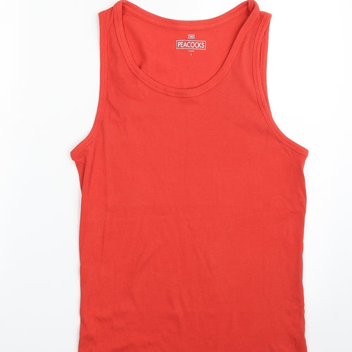 Peacocks Mens Red  Polyester Vest Sweatshirt Size L