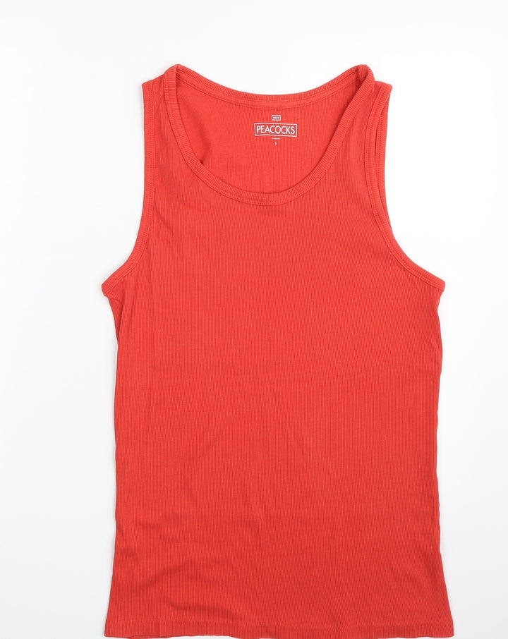 Peacocks Mens Red  Polyester Vest Sweatshirt Size L