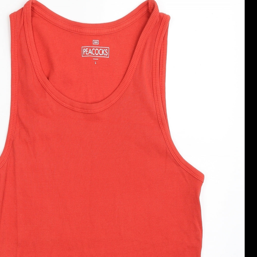 Peacocks Mens Red  Polyester Vest Sweatshirt Size L