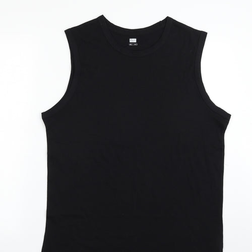 F&F Mens Black  Cotton Vest Sweatshirt Size L