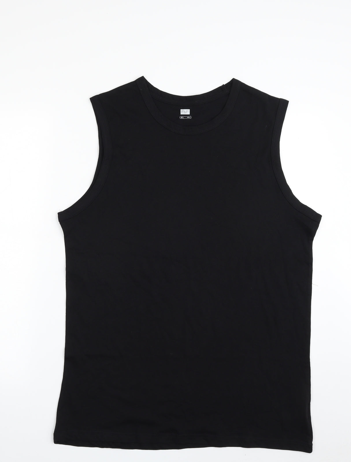 F&F Mens Black  Cotton Vest Sweatshirt Size L