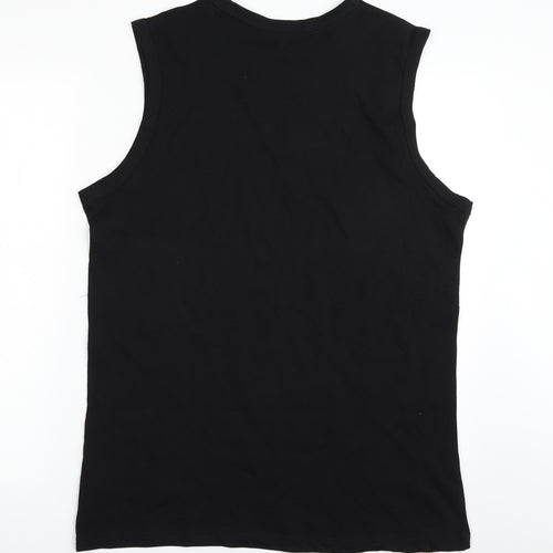 F&F Mens Black  Cotton Vest Sweatshirt Size L