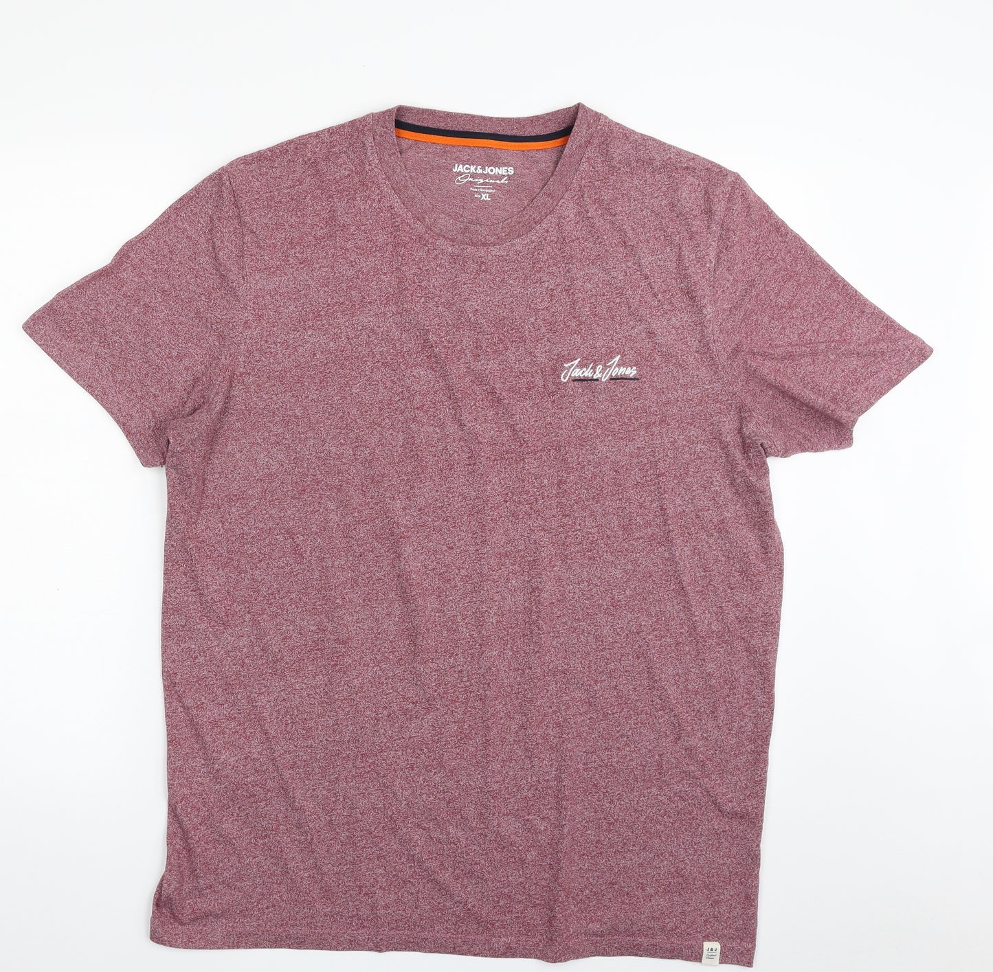 JACK & JONES Mens Pink  Polyester  T-Shirt Size XL Crew Neck