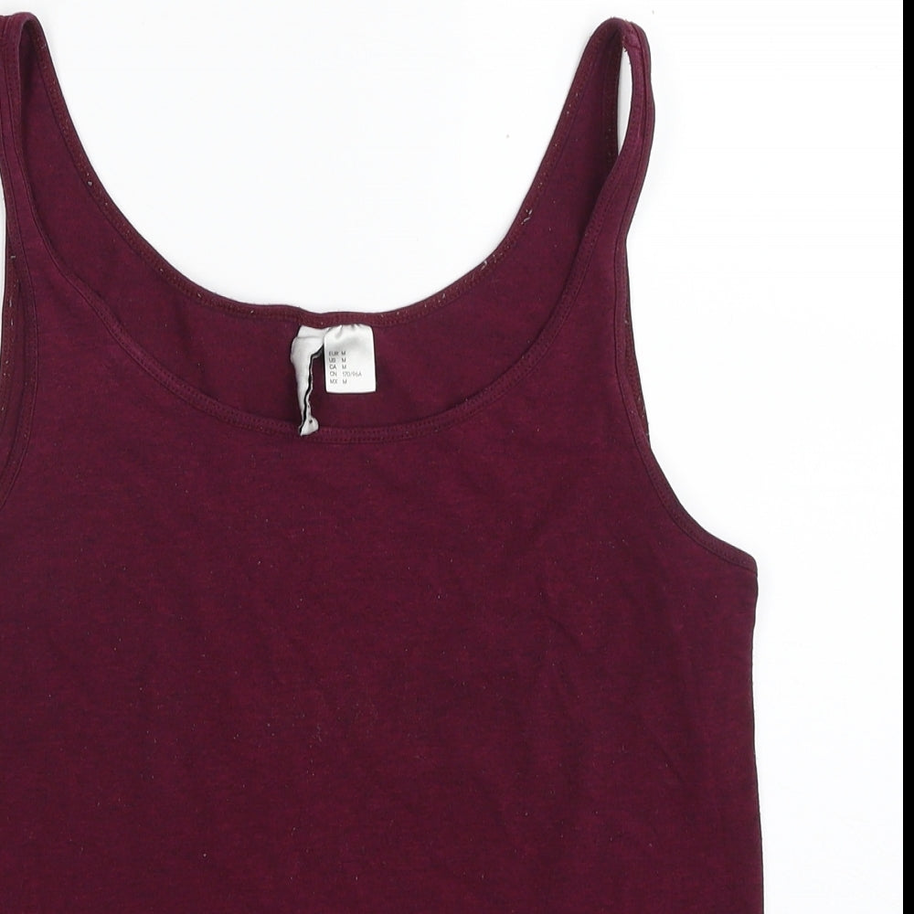 H&M Womens Purple  Cotton Camisole Tank Size M Scoop Neck