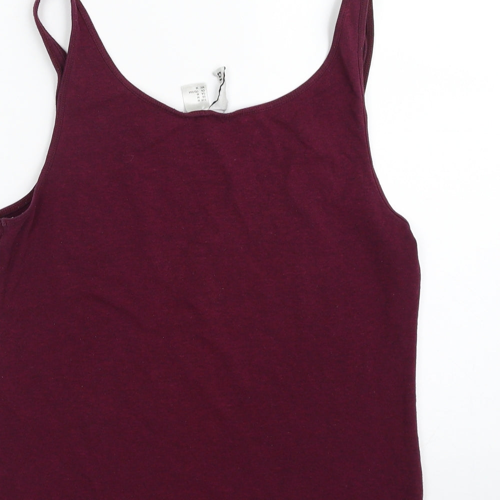H&M Womens Purple  Cotton Camisole Tank Size M Scoop Neck