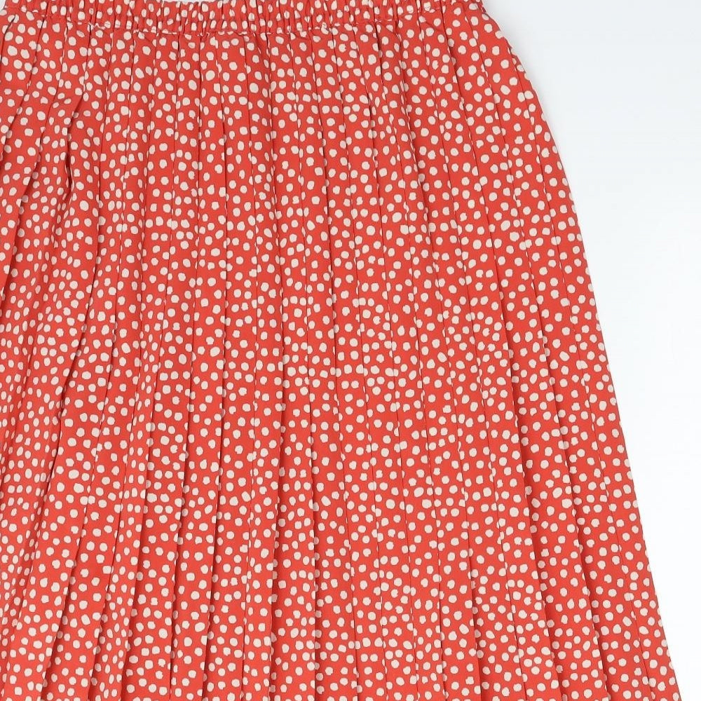 Eastex Womens Red Polka Dot Polyester Pleated Skirt Size 16