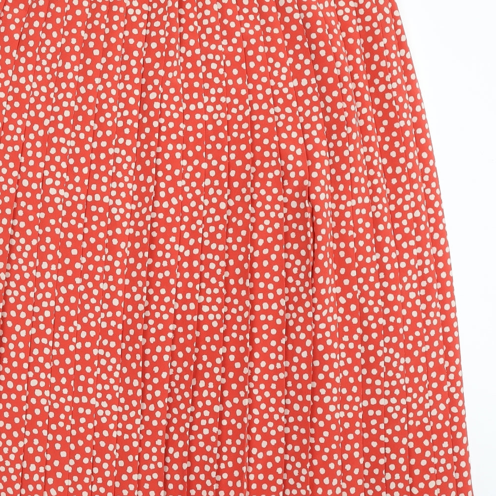 Eastex Womens Red Polka Dot Polyester Pleated Skirt Size 16